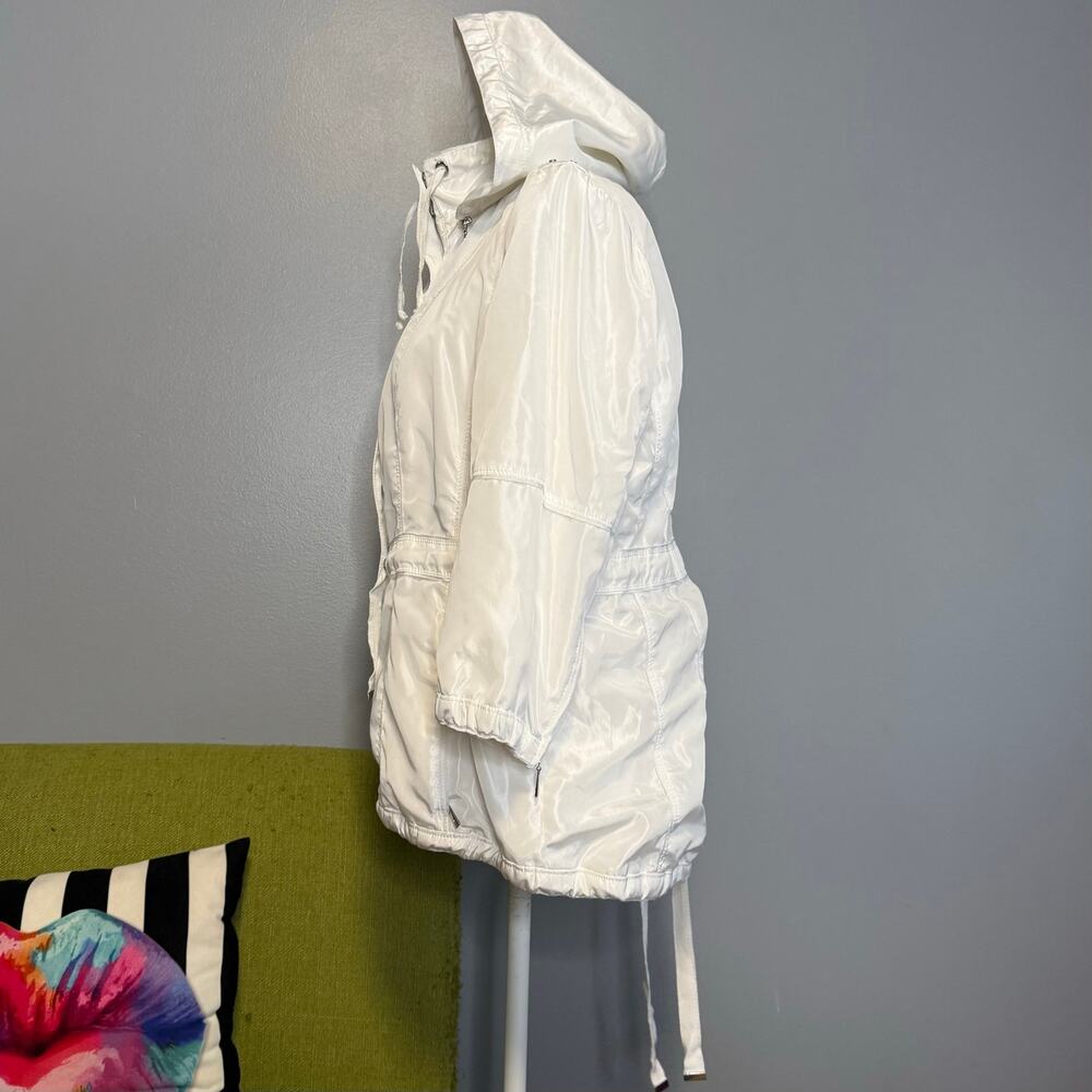 White House Black Market WHBM White Full Zip Windbreaker Jacket - Picture 3 of 7